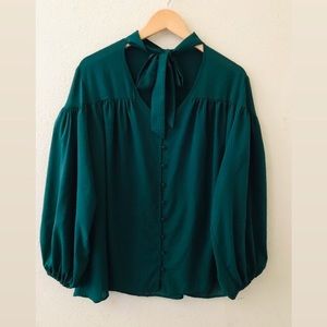 Green dress blouse.